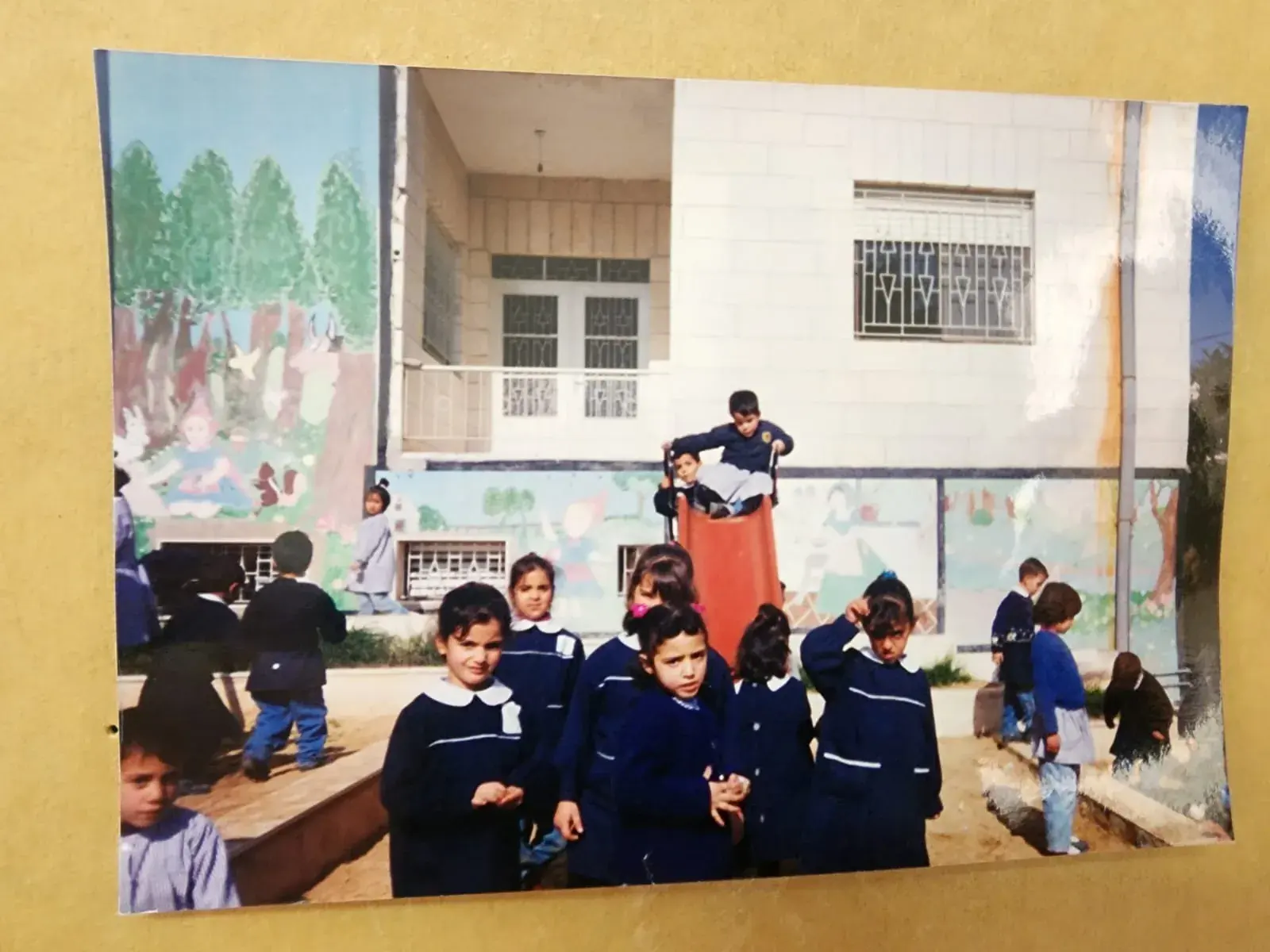 Children in the kindergarten courtyard